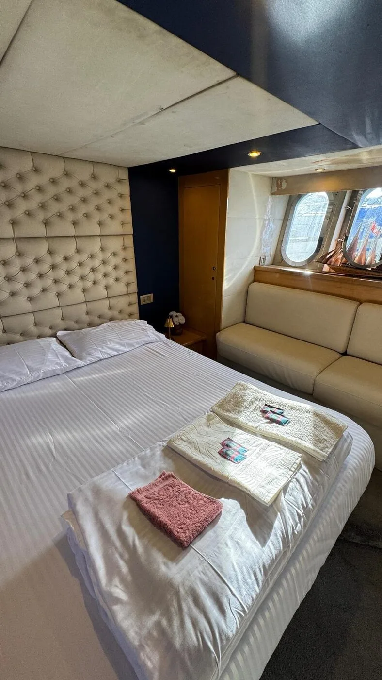 Master cabin with a king-size bed
