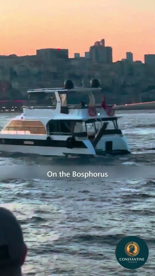Moonrise over Istanbul from a private yacht